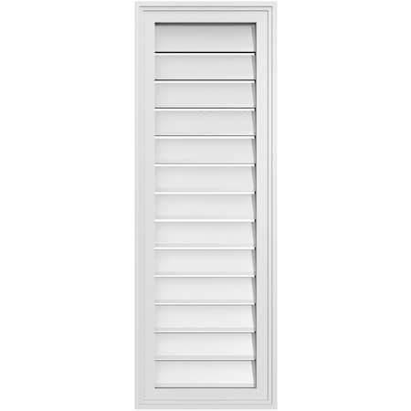 Ekena Millwork Vertical Surface Mount PVC Gable Vent: Functional, w/ 2"W x 1-1/2"P Brickmould Frame, 14"W x 40"H GVPVE14X4002SF